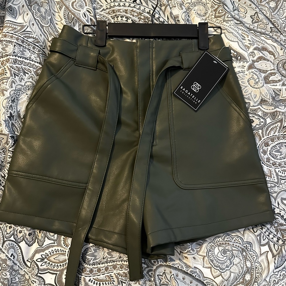 Super cute faux leather shorts!